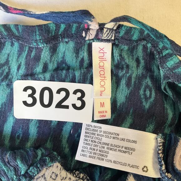 Xhilaration Women Dress M Blue Geometric Sundress Sleeveless - Picture 2 of 7